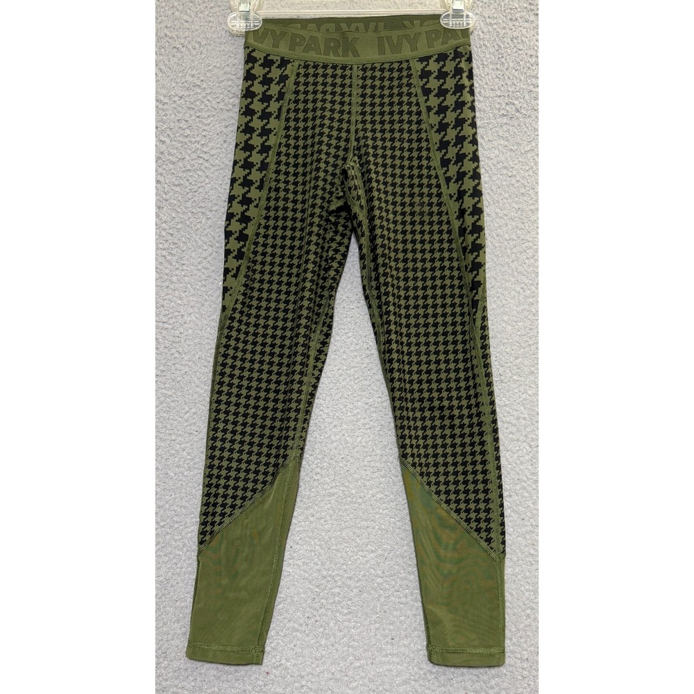 Adidas x Ivy Park Womens 3 Stripes Tights Small Green Mesh Panels High-Waisted